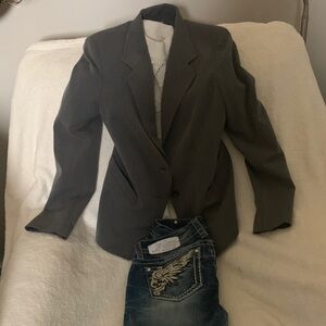 Miss Me Dark Blue Boot Cut Jeans with Embroidery